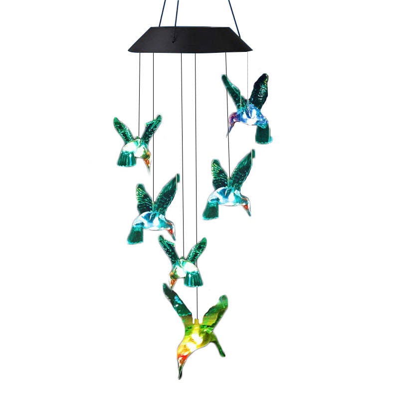 Hummingbird Solar Wind Chimes - Christmas Gardening Gift for Mom