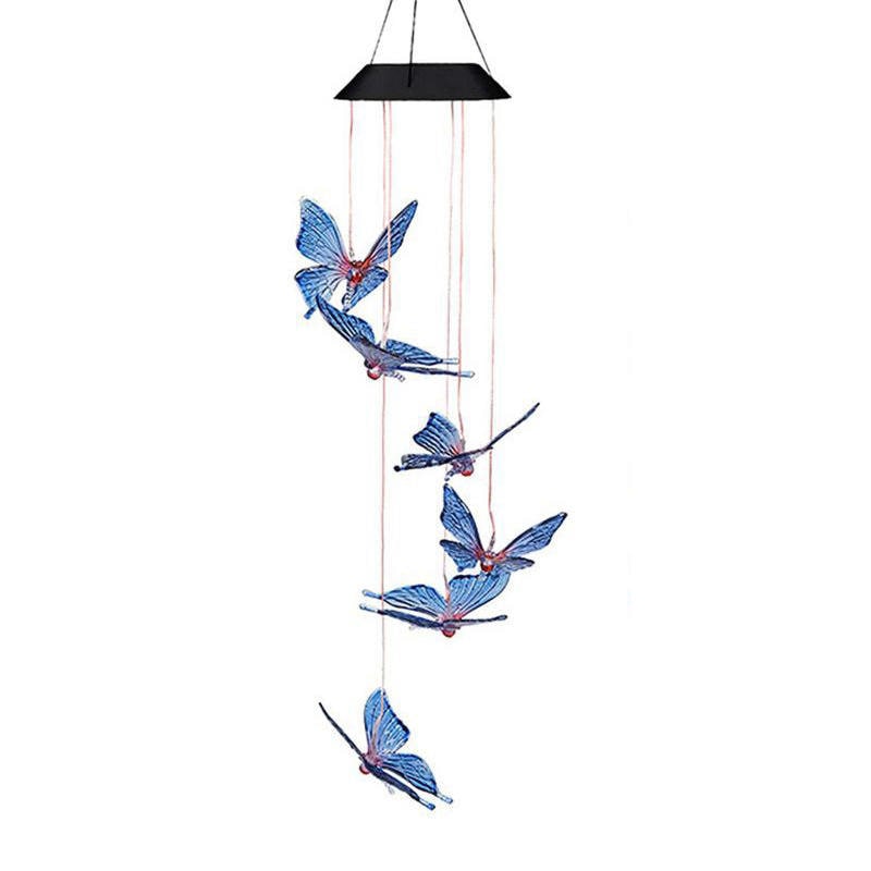 BlueButterfly Colorful Solar Wind Chimes - Gardening Christmas Gift