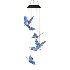 BlueButterfly Colorful Solar Wind Chimes - Gardening Christmas Gift