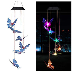 BlueButterfly Colorful Solar Wind Chimes - Gardening Christmas Gift
