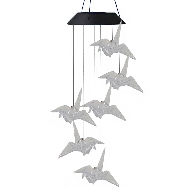 PaperCrane Colorful Solar Wind Chimes - Gardening Christmas Gift