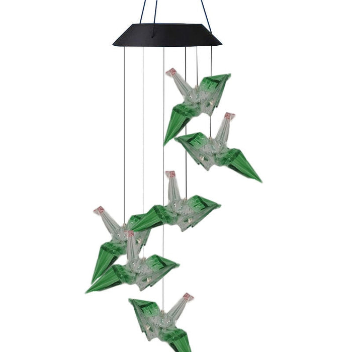 Colorful PaperCrane Solar Wind Chimes - Christmas Gardening Gift