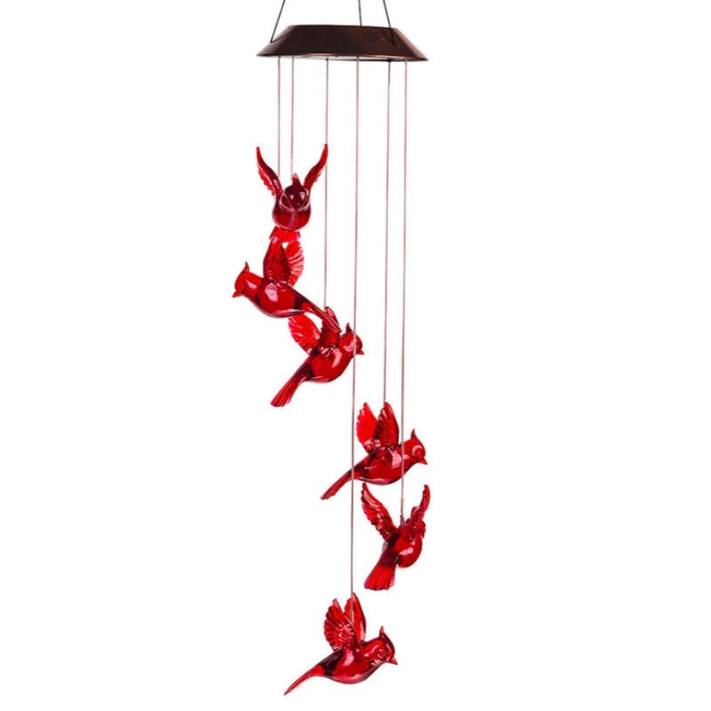 RedBird Solar Wind Chimes - Christmas Gardening Gift for Mom