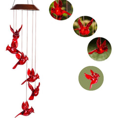 RedBird Solar Wind Chimes - Christmas Gardening Gift for Mom