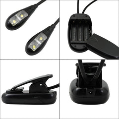 Dual Head Book Light - Rechargeable Gooseneck for Bed or Table