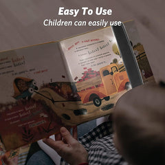Black Flat LED Book Light - Full-Page Wireless Board for Reading