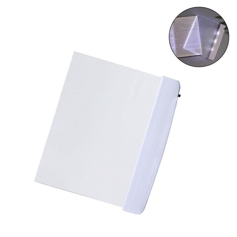 White Flat Book Light - Wireless Full Page LED Board for Reading
