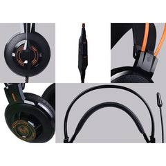 G925 Orange Lightweight Over-Ear Gaming Headset with Mic 3.5mm Plug