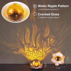 Garden Lotus Solar Light - Cracked Glass Waterproof for Patio