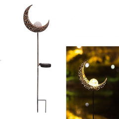 Bronze Garden Solar Moon Light - Warm LED Waterproof for Courtyard