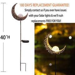Bronze Garden Solar Moon Light - Warm LED Waterproof for Courtyard