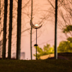 Bronze Garden Solar Moon Light - Warm LED Waterproof for Courtyard