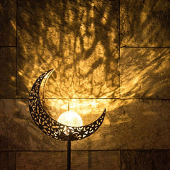 Bronze Garden Solar Moon Light - Warm LED Waterproof for Courtyard
