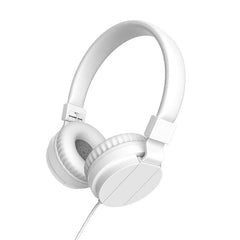 GS778 White Lightweight Foldable Wired Stereo Headphones for Kids/Adults