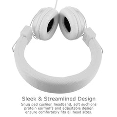 GS778 White Lightweight Foldable Wired Stereo Headphones for Kids/Adults