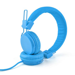 GS778 Blue Lightweight Foldable Wired Stereo Headphones for Kids/Adults
