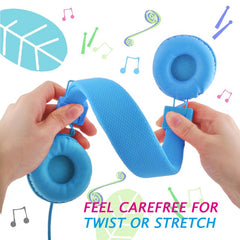 GS778 Blue Lightweight Foldable Wired Stereo Headphones for Kids/Adults