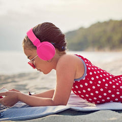 GS778 Pink Foldable Wired Stereo Headphones for Kids/Adults
