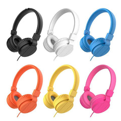 GS778 Yellow Foldable Wired Stereo Headphones for Kids/Adults