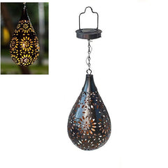 Hanging Solar Water Droplet Lights - Waterproof Metal LED for Garden