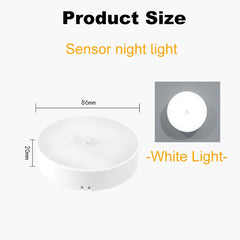White Sensor Night Light - Smart Charging LED for Bedroom