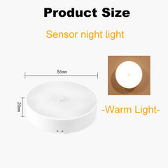 Yellow Sensor Night Light - Smart Charging LED for Bedroom