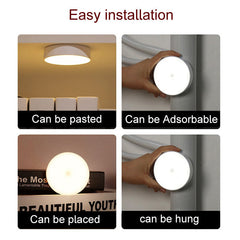 Yellow Sensor Night Light - Smart Charging LED for Bedroom