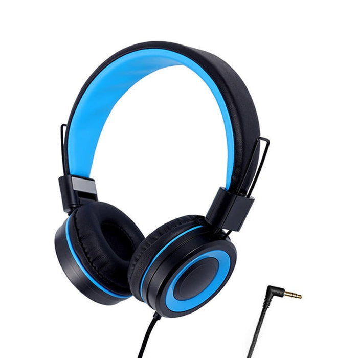 Black&Blue Kids Foldable Adjustable Headphones for Tablet/Study