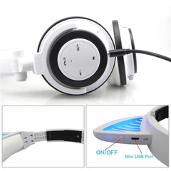 White Kids Wireless Bluetooth Headphones with LED Cat Ears for Boys&Girls