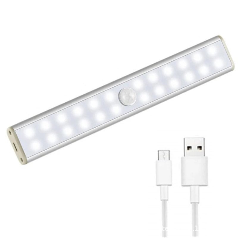 1-Pack Rechargeable Closet Light - 24-LED Motion Sensor White Bar