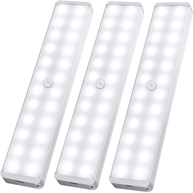 3-Pack Rechargeable Closet Light 24-LED - Motion Sensor White Bar