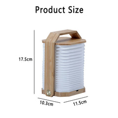 Bamboo LED Hand Lamp - Wood Paper Folding Lantern for Home Office
