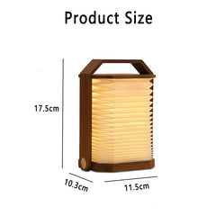 Walnut LED Hand Lamp - Wood Paper Folding Lantern for Home Office