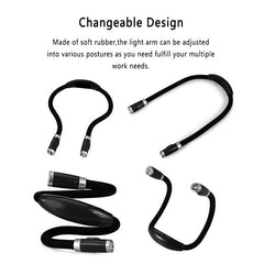 Black LED Neck Book Light - Flexible Hands Free for Reading