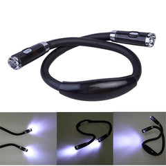 Black LED Neck Book Light - Flexible Hands Free for Reading