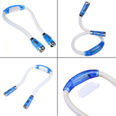 Blue White Neck Book Light - Flexible Hands Free Battery Operated