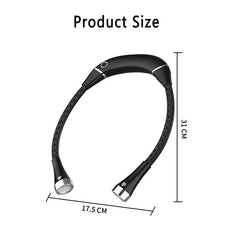 Black LED Neck Reading Light - Adjustable Brightness for Knitting
