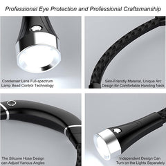 White Neck Reading Light - 3 Color Adjustable Brightness for Knitting