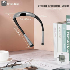 Black Neck Reading Light - 3 Color Rechargeable Book Light for Bed