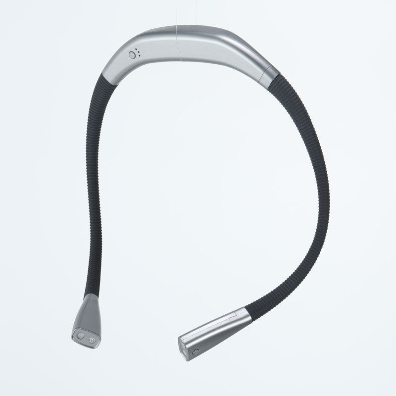Silver Neck Reading Light - 3 Color Rechargeable Book Light for Bed