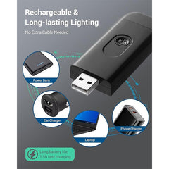 Black Clip-on Book Light - 3 Brightness Eye Protection for Reading