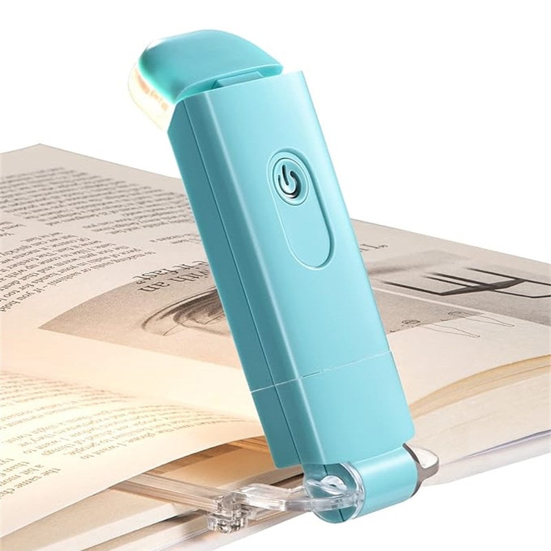 Blue Clip-on Book Light - 3 Brightness Eye Protection for Reading