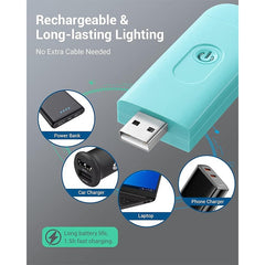 Blue Clip-on Book Light - 3 Brightness Eye Protection for Reading