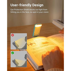 Blue Clip-on Book Light - 3 Brightness Eye Protection for Reading