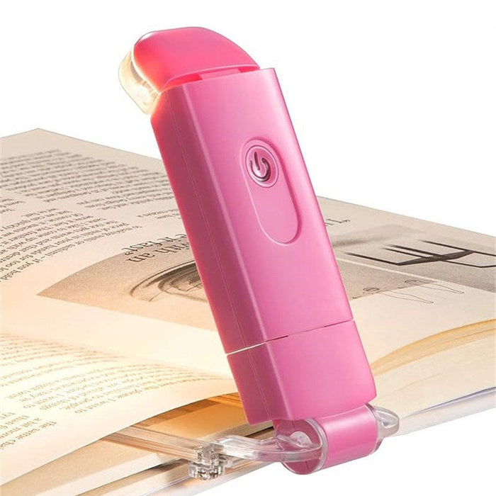 Pink Clip-on Reading Light for Book - 3 Brightness Eye Protection