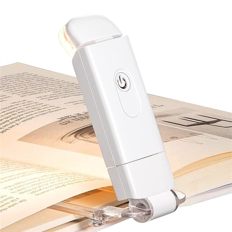White Clip-on Book Light - 3 Brightness Eye Protection for Reading