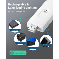 White Clip-on Book Light - 3 Brightness Eye Protection for Reading