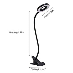 Black Reading Clip Light - 3 Color 10 Brightness for Book Piano Bed