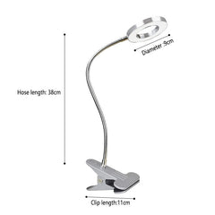 Silver Clip Reading Light - 3 Color 10 Brightness Book Piano Bed