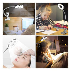 Silver Clip Reading Light - 3 Color 10 Brightness Book Piano Bed